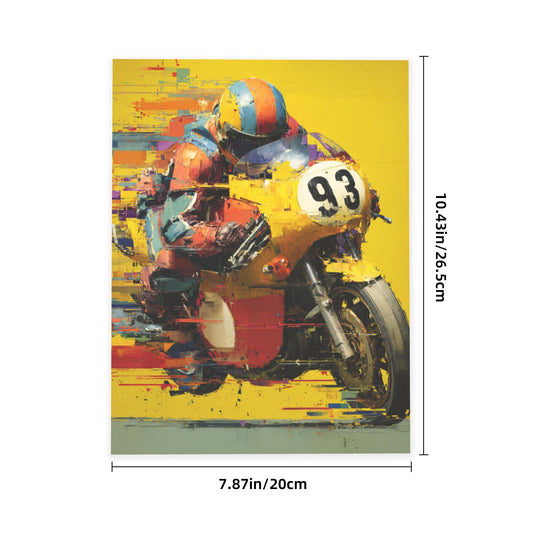 Dynamic Motorcycle Racing Crystal Sticker – High-Definition Sports Theme Artwork, Waterproof Durable Wall/Desk Crystal Decoration, Perfect Gift for Racing Enthusiasts