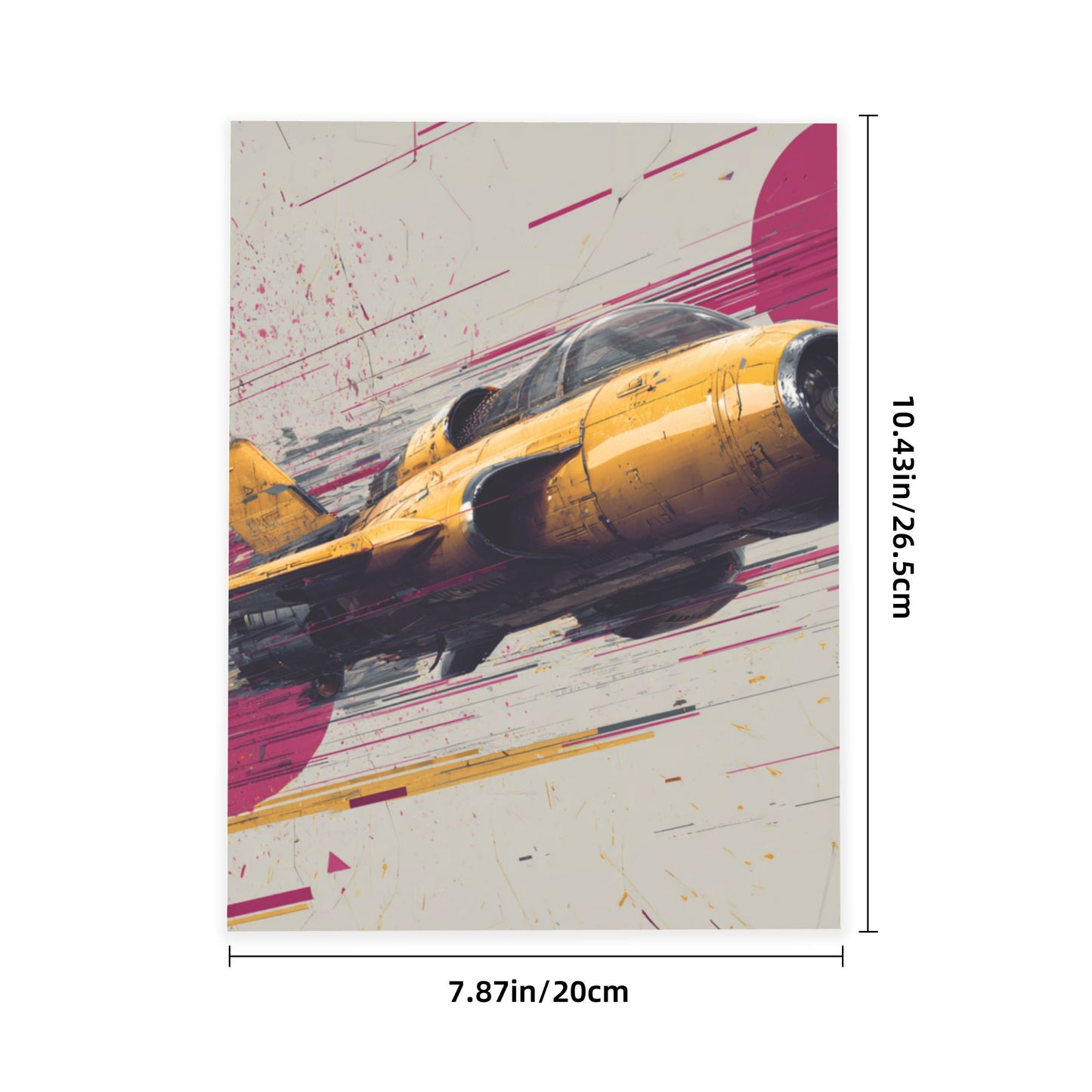 Yellow Fighter Jet Crystal Sticker – High-Definition Aviation Theme Artwork, Waterproof Durable Wall/Desk Crystal Decoration for Home & Office