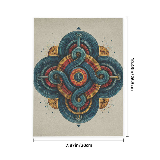 Abstract Geometric Crystal Sticker – Retro Symmetrical Pattern Artwork, HD Waterproof Durable Wall/Desk Crystal Poster for Home & Office