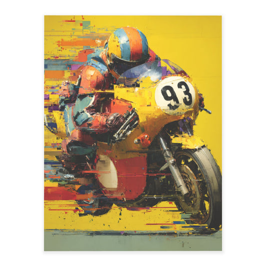 Dynamic Motorcycle Racing Crystal Sticker – High-Definition Sports Theme Artwork, Waterproof Durable Wall/Desk Crystal Decoration, Perfect Gift for Racing Enthusiasts