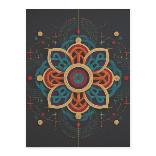Mandala Geometric Crystal Sticker – Creative Symmetrical Art Decoration, HD Waterproof Crystal Poster for Wall, Desk, Home & Office