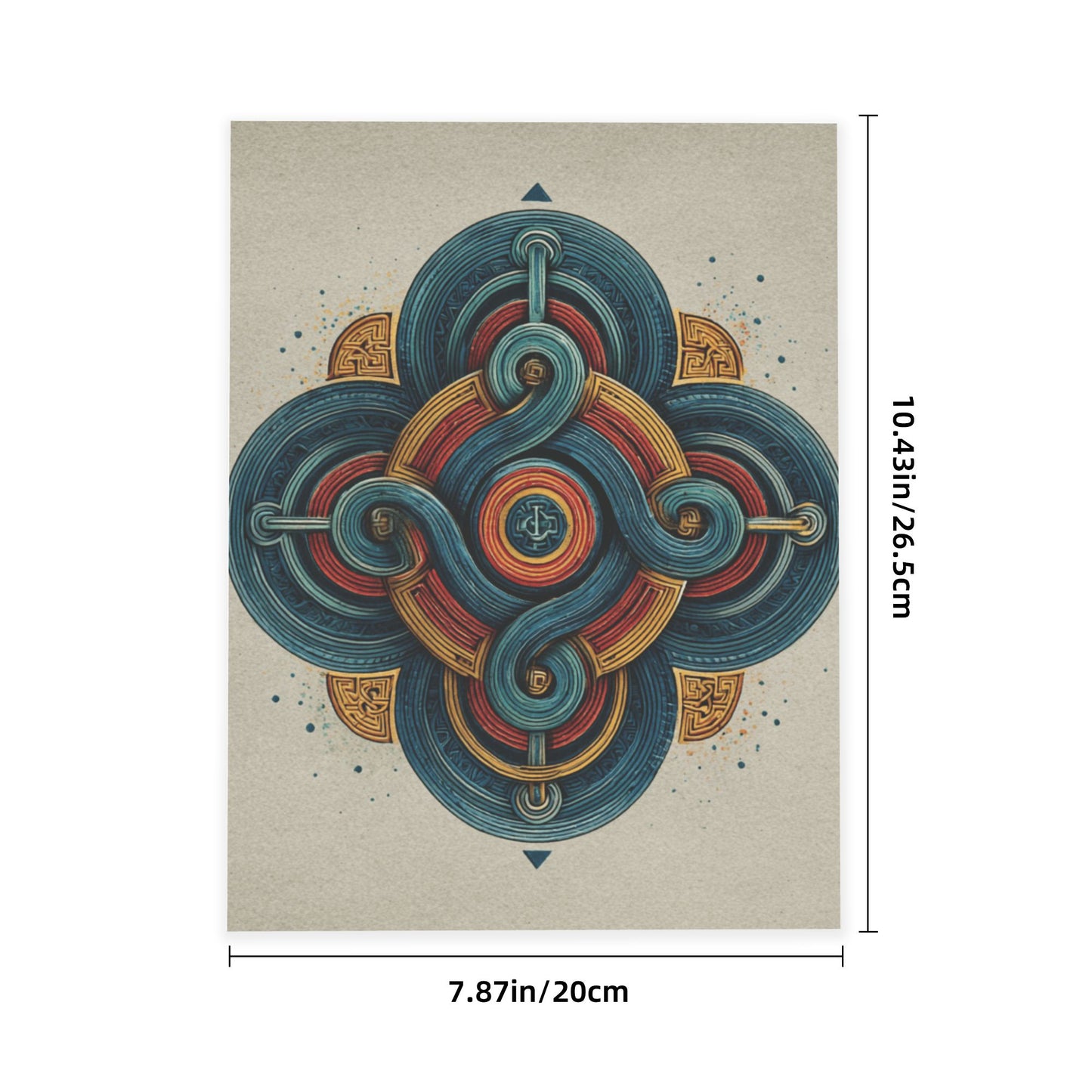 Abstract Geometric Crystal Sticker – Retro Symmetrical Pattern Artwork, HD Waterproof Durable Wall/Desk Crystal Poster for Home & Office