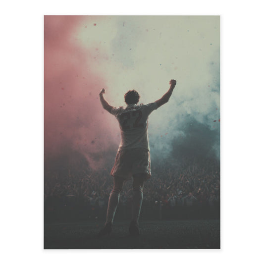 Football Victory Celebration Crystal Sticker – Dynamic Sports Wall Art Poster 20×26.5cm for Bedroom, Living Room, Gym, or Club