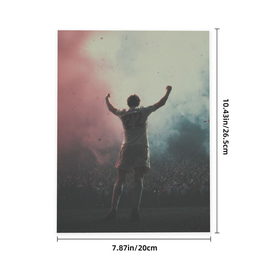 Football Victory Celebration Crystal Sticker – Dynamic Sports Wall Art Poster 20×26.5cm for Bedroom, Living Room, Gym, or Club